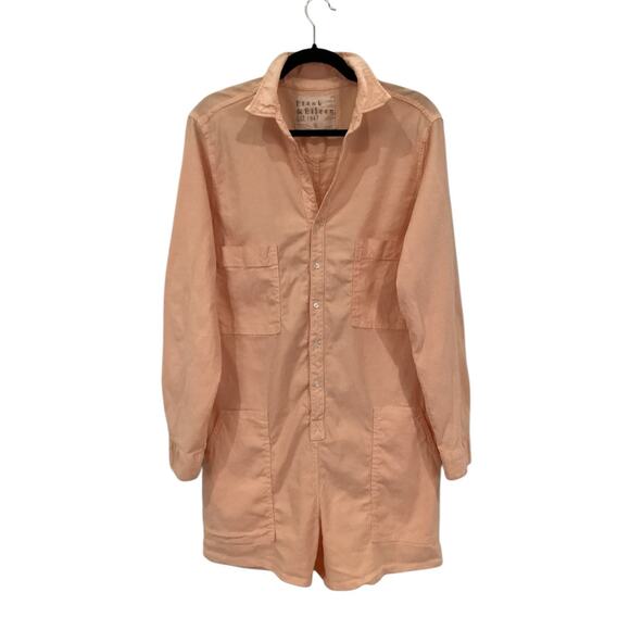 Frank & Eileen Ireland Performance Linen Playsuit Creamsicle Size XS One Piece - Picture 2 of 12